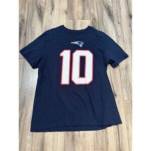Nike Patriots Mac Jones #10 Tee NFL Large Navy Short Sleeve Cotton Mens Shirt